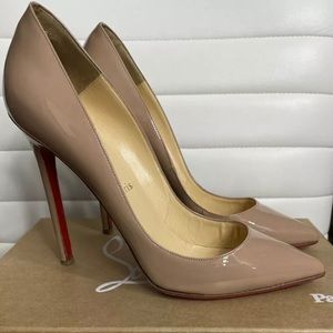 Christian Louboutin Pigalle 120 in Nude size 38.5